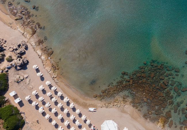Breathtaking aerial view of Gigli Beach from above at Le Castella